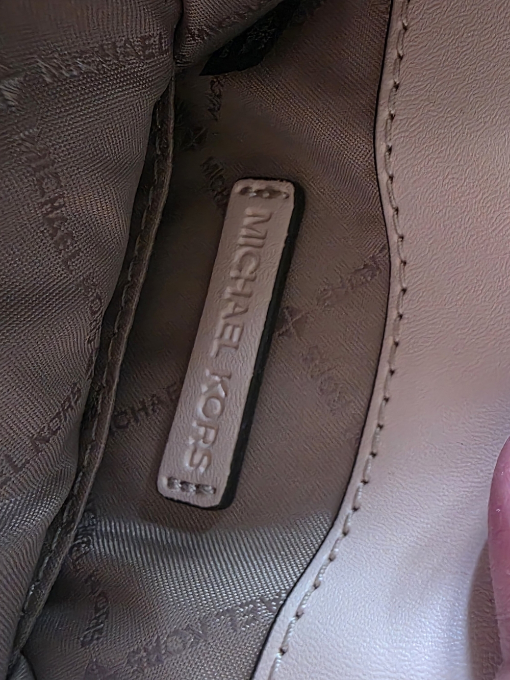Michael Kors Pink Trim Signature Logo Crossbody Satchel - Picture 4 of 5